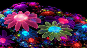 Colorful Flowers Design Art Wallpaper