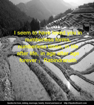 seem to have loved you in numberless forms, numberless times, in ...
