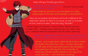 Gaara Quotes I Love Only Myself Gaaras quotes by ninjafreak47