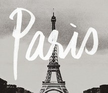 black and white, cursive, paris, photography, the eiffel tower ...