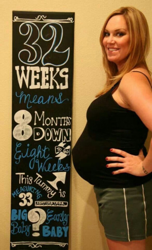 32 Weeks Pregnancy Chalkboard