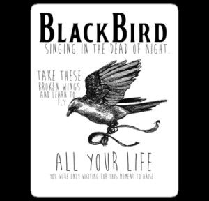 ... › Portfolio › Blackbird The Beatles Minimalist Typography Tee