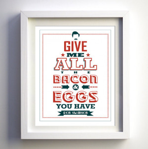 Ron Swanson bacon and eggs Quote Laser cut wooden coaster 