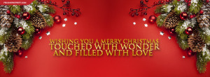 Merry Christmas With Wonder and Love Quote Wallpaper