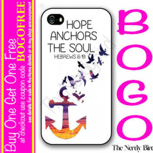 Hope Anchors the Soul Hebrews 6:19 Bible Quote Plastic or Rubber ...