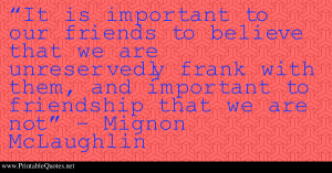 Frankness in friendship