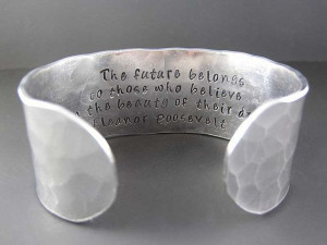 Motivational Quote Bracelet - Eleanor Roosevelt - Hand Stamped Metal ...