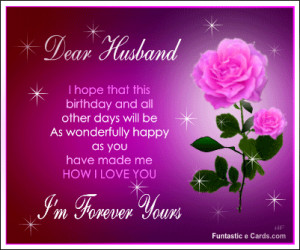 Happy birthday to a dear husband ecard has images of beautiful roses ...