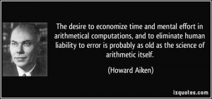 The desire to economize time and mental effort in arithmetical ...