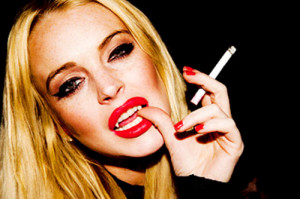 lilo,cigarette,fangs,lindsay,lohan,red,lipstick,vampire ...