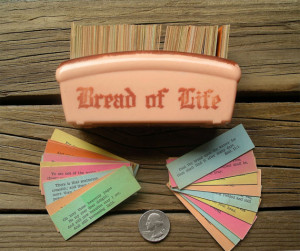 Vintage Bread Of Life Bible Verses - 1950's Figural Bread Loaf Full of ...
