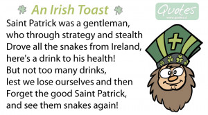 An Irish toast that can be said on Saint Patrick's Day to remember the ...