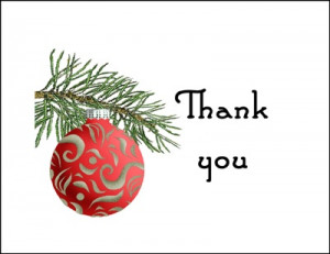 Free and Printed Thank You Christmas Note Cards