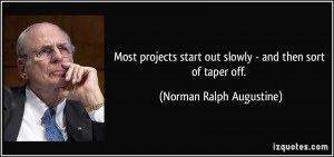 Most projects start out slowly - and then sort of taper off. - Norman ...