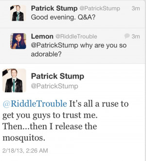tweet fob fall out boy i love him Patrick Stump