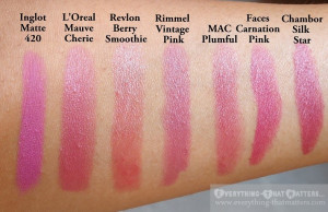 Best+mauve+Pink+Lipstick+Plum-purple+pink+lipstick+swatches+for+Indian ...