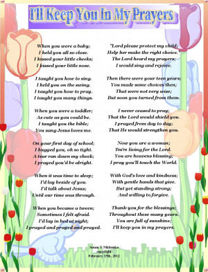 ll Keep You In My Prayer - Poem Poster