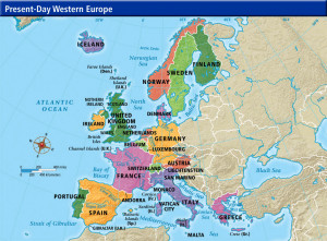 Western Europe Physical Map
