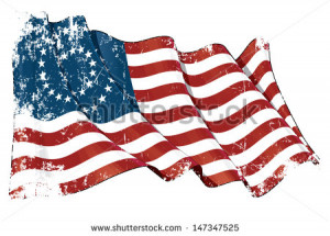 US Civil War Union -37 Star Medalion- Flag Grunge. Grunge Illustration ...