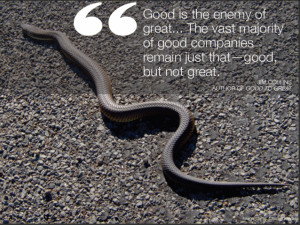 Good is the enemy of great… The vast majority of good companies ...