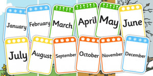 Months of the Year Flash Cards