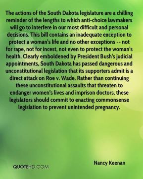 The actions of the South Dakota legislature are a chilling reminder of ...