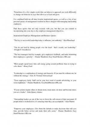 Inspirational Business Quotes- Employee Management Words Of Wisdom by ...