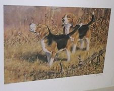 Beagles Hunting - S/N Beagle Dog Art Print Roger Cruwys 24 x 19 S/N ...