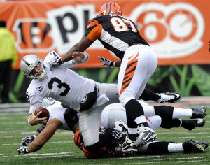 The very first time he dropped back to pass.