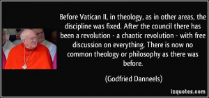 Before Vatican II, in theology, as in other areas, the discipline was ...