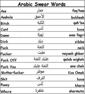 ... Swear Words. So only use these Arabic Swear words when it’s