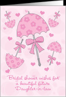 Future Daughter-in-law Bridal or Wedding Shower Pink Parasols card ...