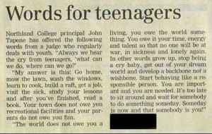 Teenagers~We owe you nothing....