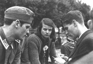 Hans Scholl (left), Sophie Scholl and Christoph Probst, leaders of the ...