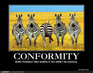 Conformity isn\'t always a bad thing. | LOLBRARY.COM