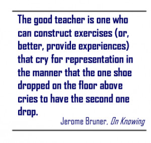 In a Bruner classroom, the teacher is transformed from the “sage on ...