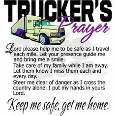 prayer more trucks driver quotes trucker wife quotes 18 wheeler ...