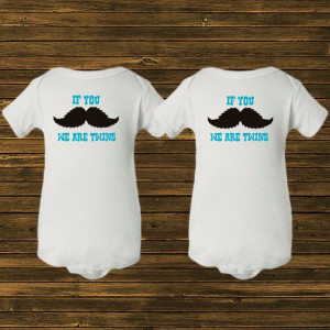 Funny Onesies or Shirts for Twin Boys. Mustache We are Twins on Etsy ...