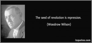 The seed of revolution is repression. - Woodrow Wilson