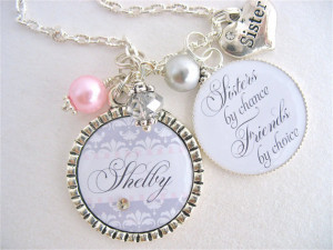 SISTER Gift BEST FRIENDS Wedding Quote Bridal Jewelry Sisters by ...