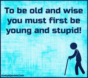 ... - old, wise, wisdom, young, stupid, life, funny, experience, unknown