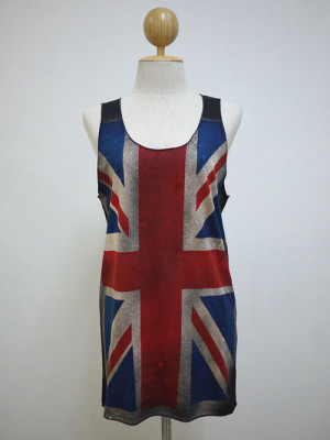 British Union Jack Flag (Size M) : UK Flag t-shirt tank top Tunic U...