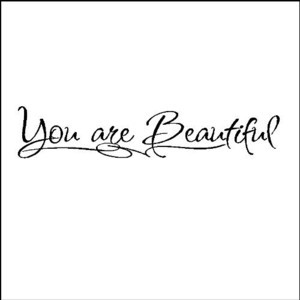 You are beautiful Wall Quotes Sayings Words Lettering Art Decals Item ...