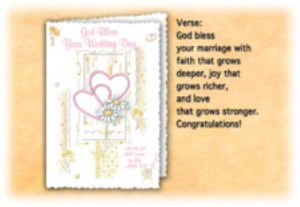 God Bless Your Wedding Day Greeting Card (SFI MGC1218E)
