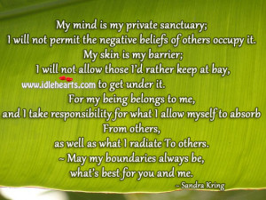Will Not Permit Negative Beliefs of Others Occupy In Me.
