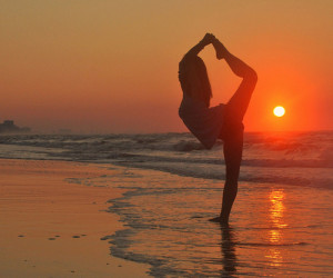 summer beach sunset cheer yoga flexibility scorpion scorp