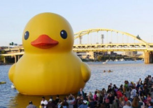 Florentijn Hofman Huge Floating Duck Adorable Sculpture