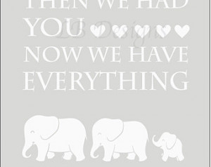 ... Neutral Gray and White Eleph ant/Jungle Nursery Quote Print - 8x10