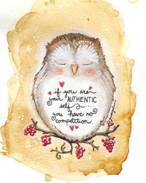 Authentic Owl Affirmation Wisdom Quote 5 x 7 Print by JennyCreates