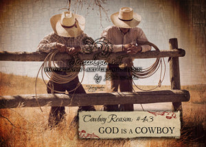 Cowboy Reason - 42 God is a Cowboy 11x14 Art Print by Shawnda Eva